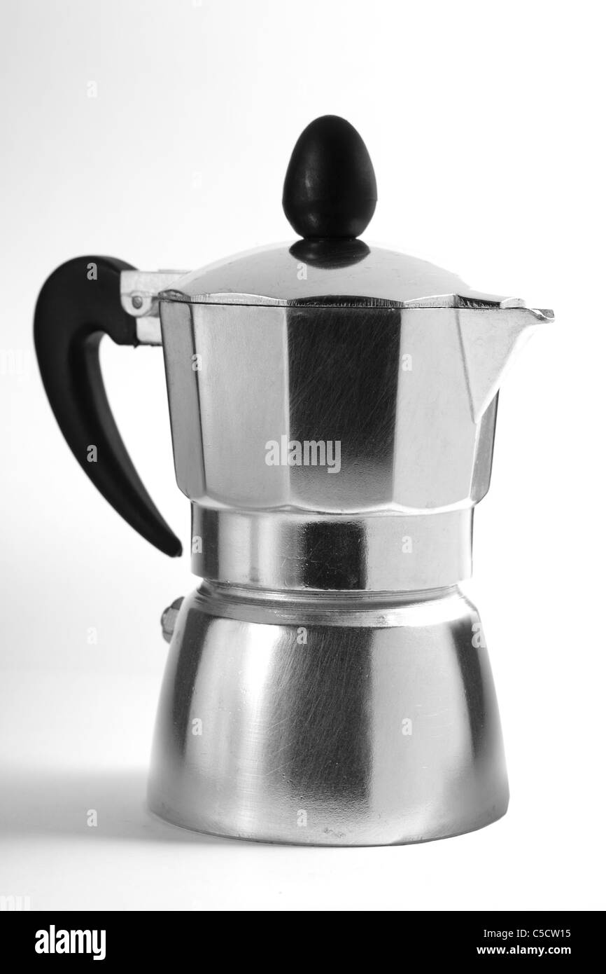 Moka italiana, caffettiera napoletana, macchina per il caffè espresso.  Cappuccino, Latte Foto stock - Alamy