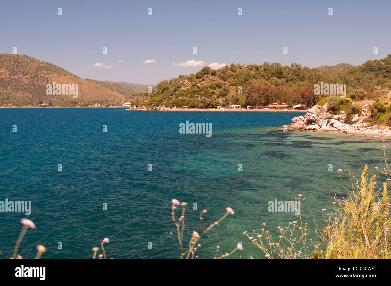 Vista del Mare Egeo e calette vicino a Marmaris, Turchia Foto Stock