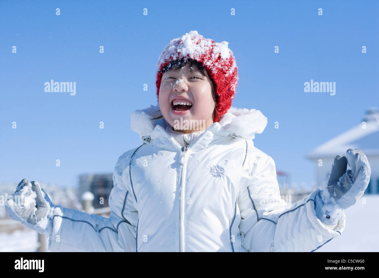 Ragazza ha un grande sorriso Foto Stock