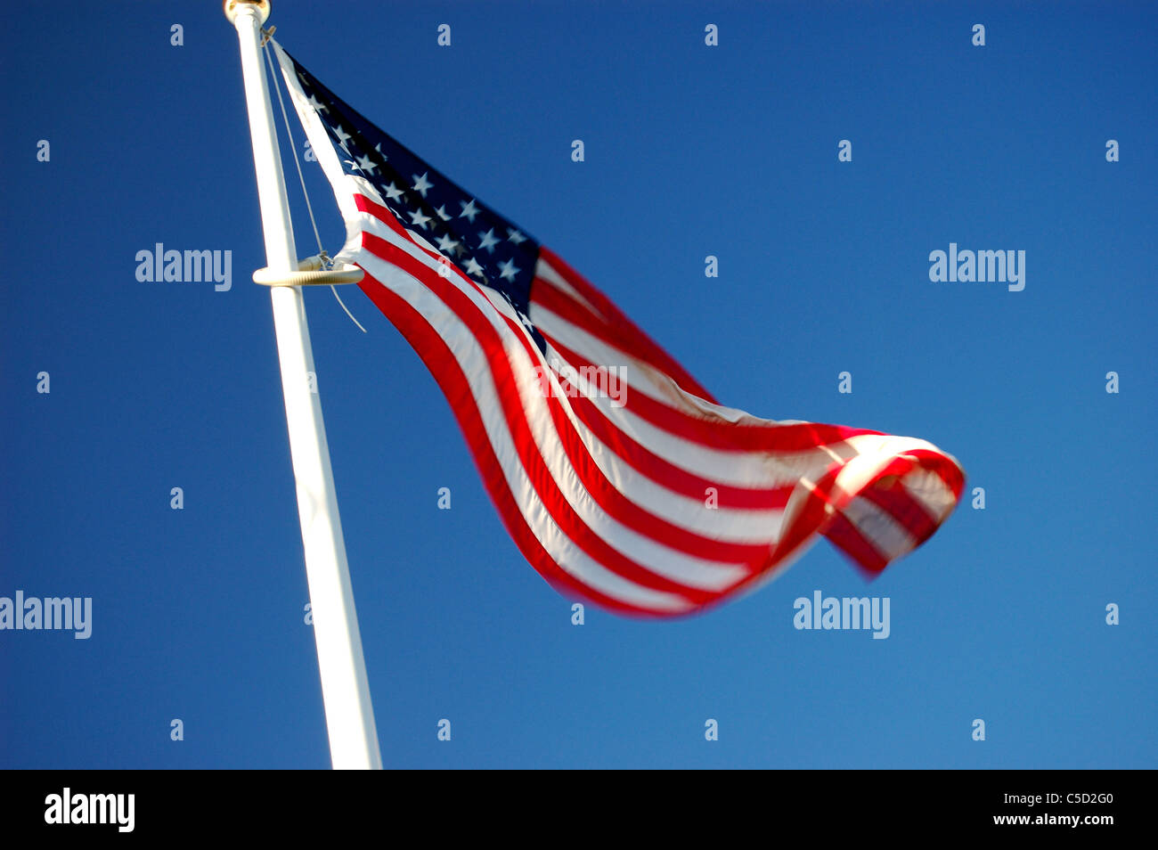 Bandiera degli Stati Uniti d'America al vento/ Foto Stock