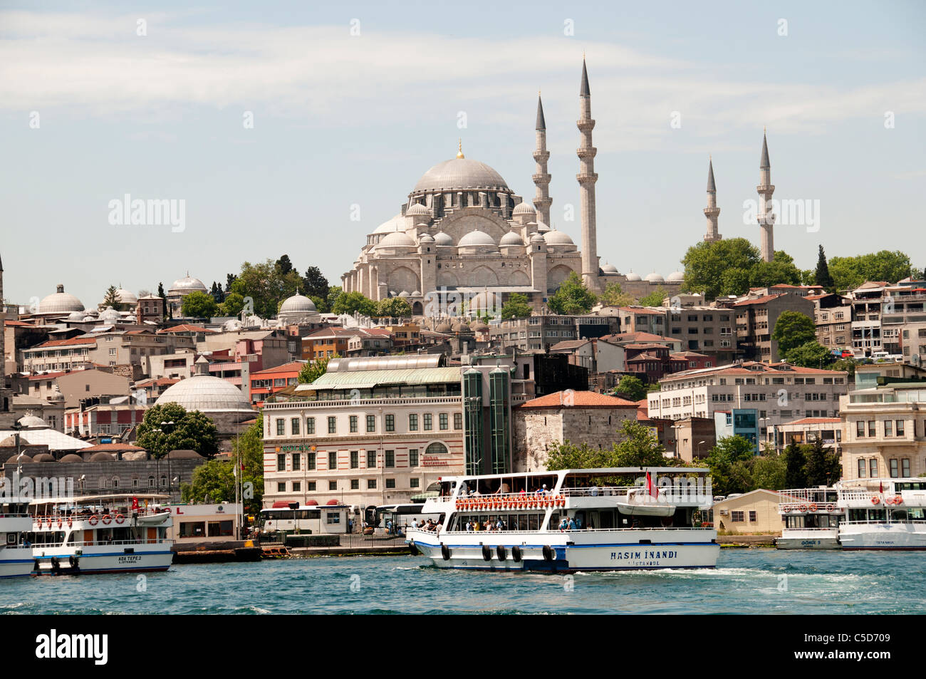 La moschea di Suleymaniye Camii Istanbul Turchia Golden Horn Bagno Turco Foto Stock