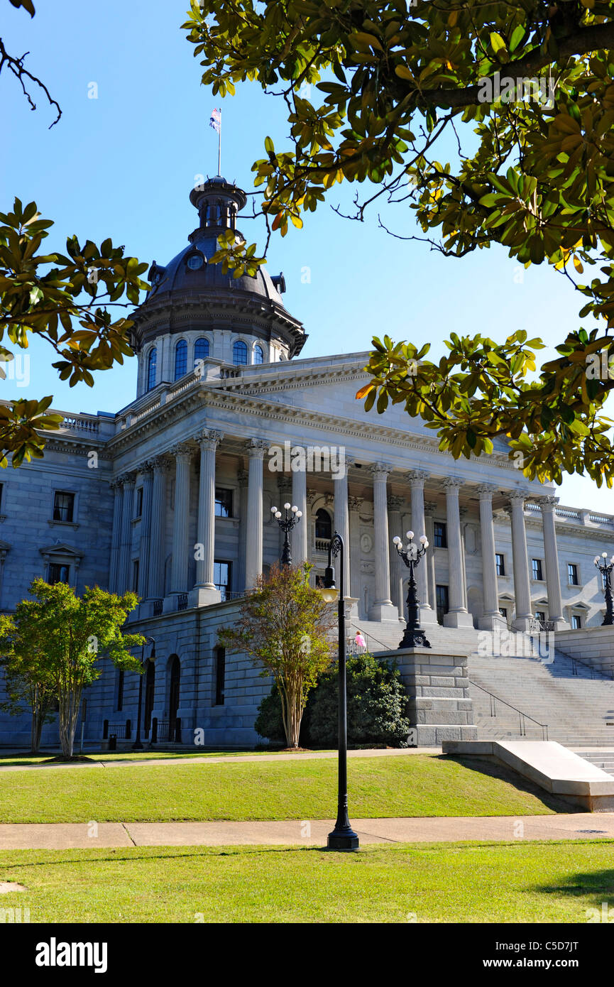 Columbia nella Carolina del Sud statue degli edifici e dei punti di riferimento sullo stato capitale Capitol motivi SC Foto Stock