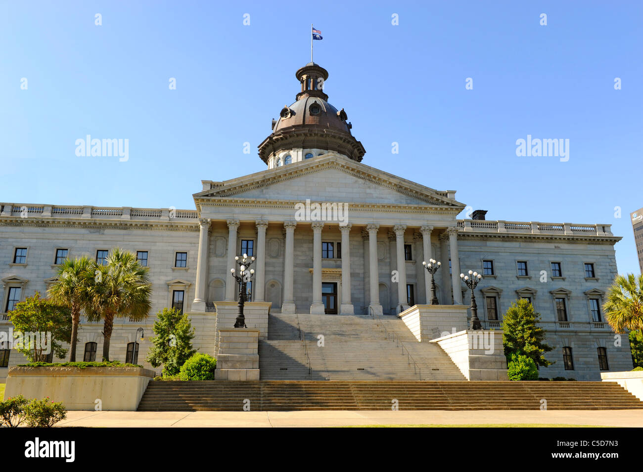 Columbia nella Carolina del Sud statue degli edifici e dei punti di riferimento sullo stato capitale Capitol motivi SC Foto Stock