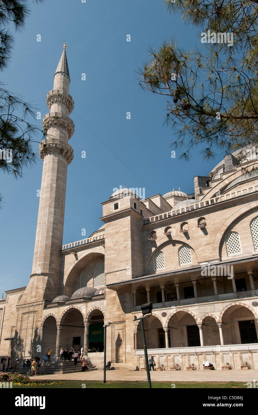 Istanbul Turchia la Moschea di Suleymaniye Camii musulmano Foto Stock