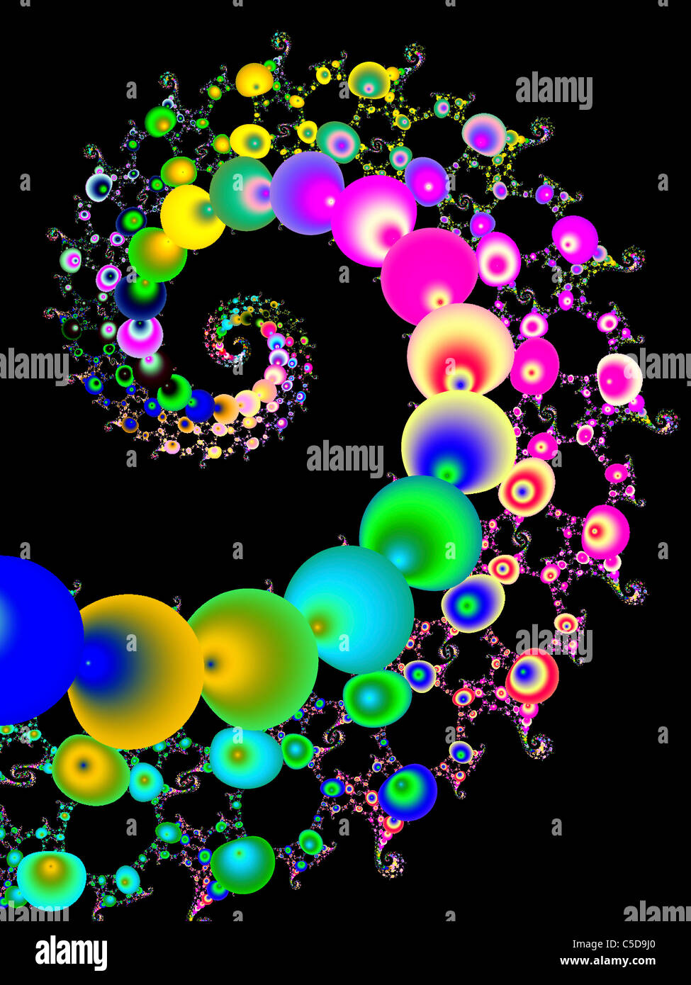 Frattale a spirale generata usando il ChaosPro programma calcolata Foto Stock