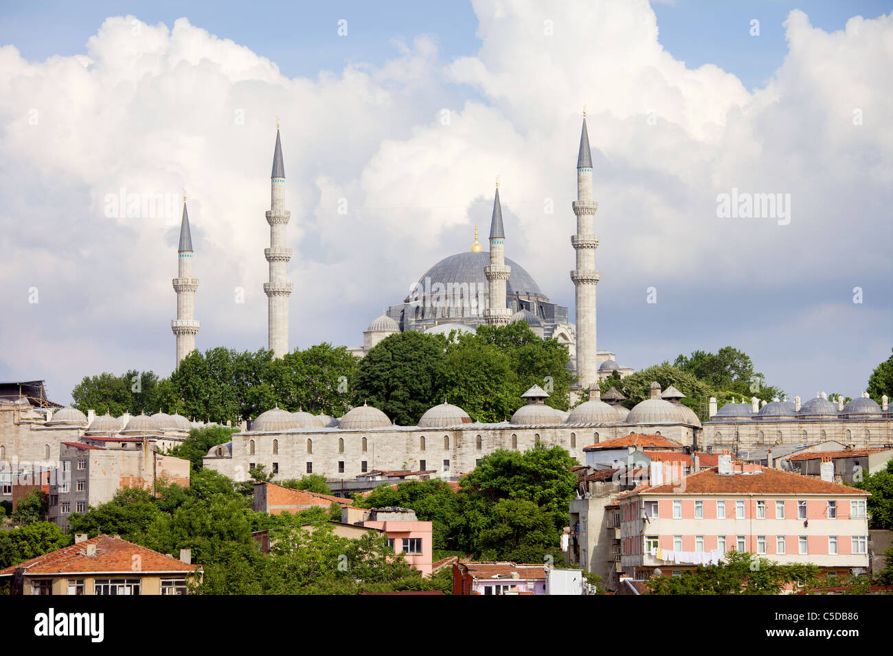 La Moschea di Suleymaniye, un ottomano moschea Imperiale architettura storica di Istanbul, in Turchia. Foto Stock
