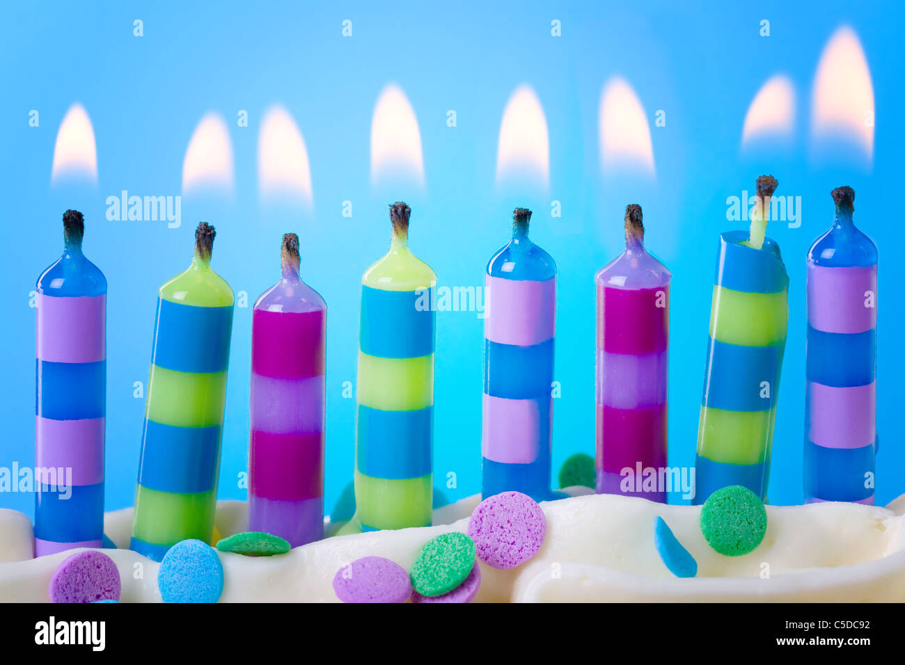 Candele di compleanno Foto Stock