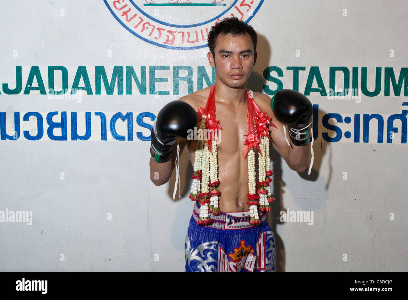 Ritratto di Muay Thai Fighter a Bangkok Foto Stock