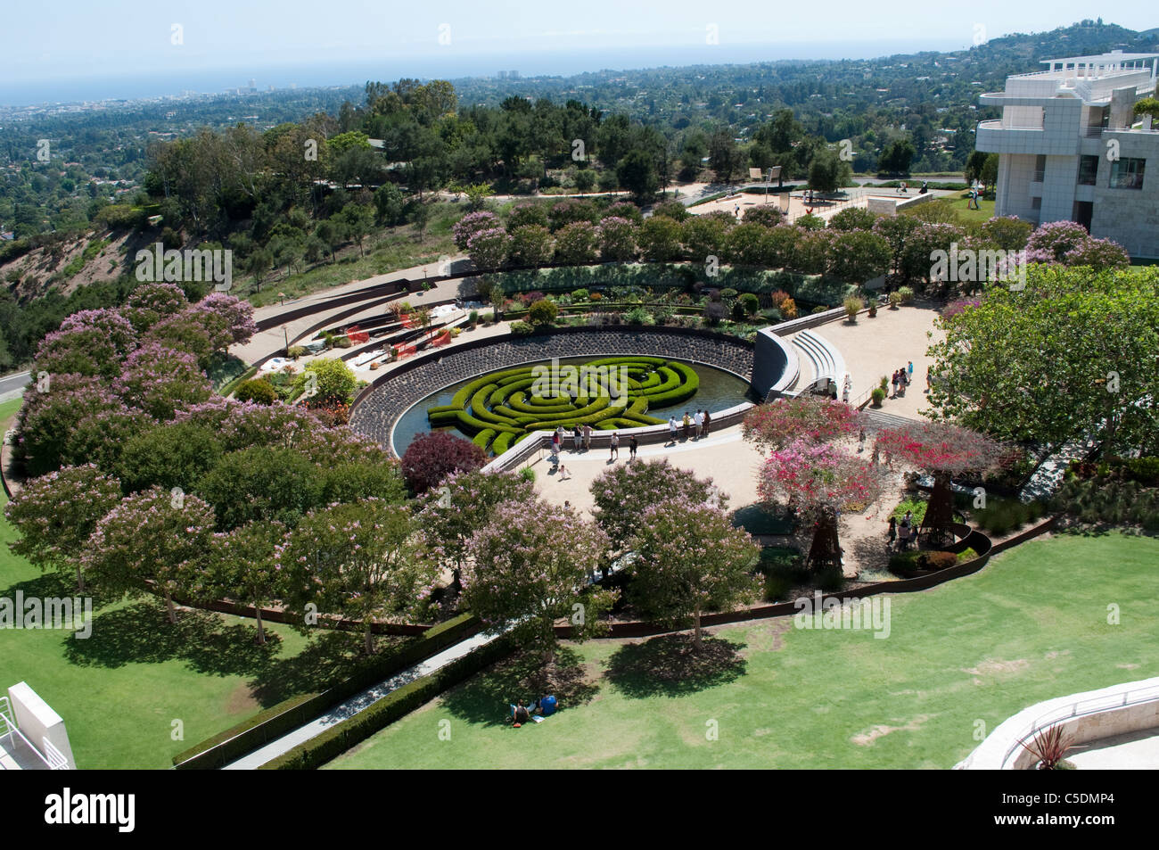 Getty Center giardino centrale Foto Stock