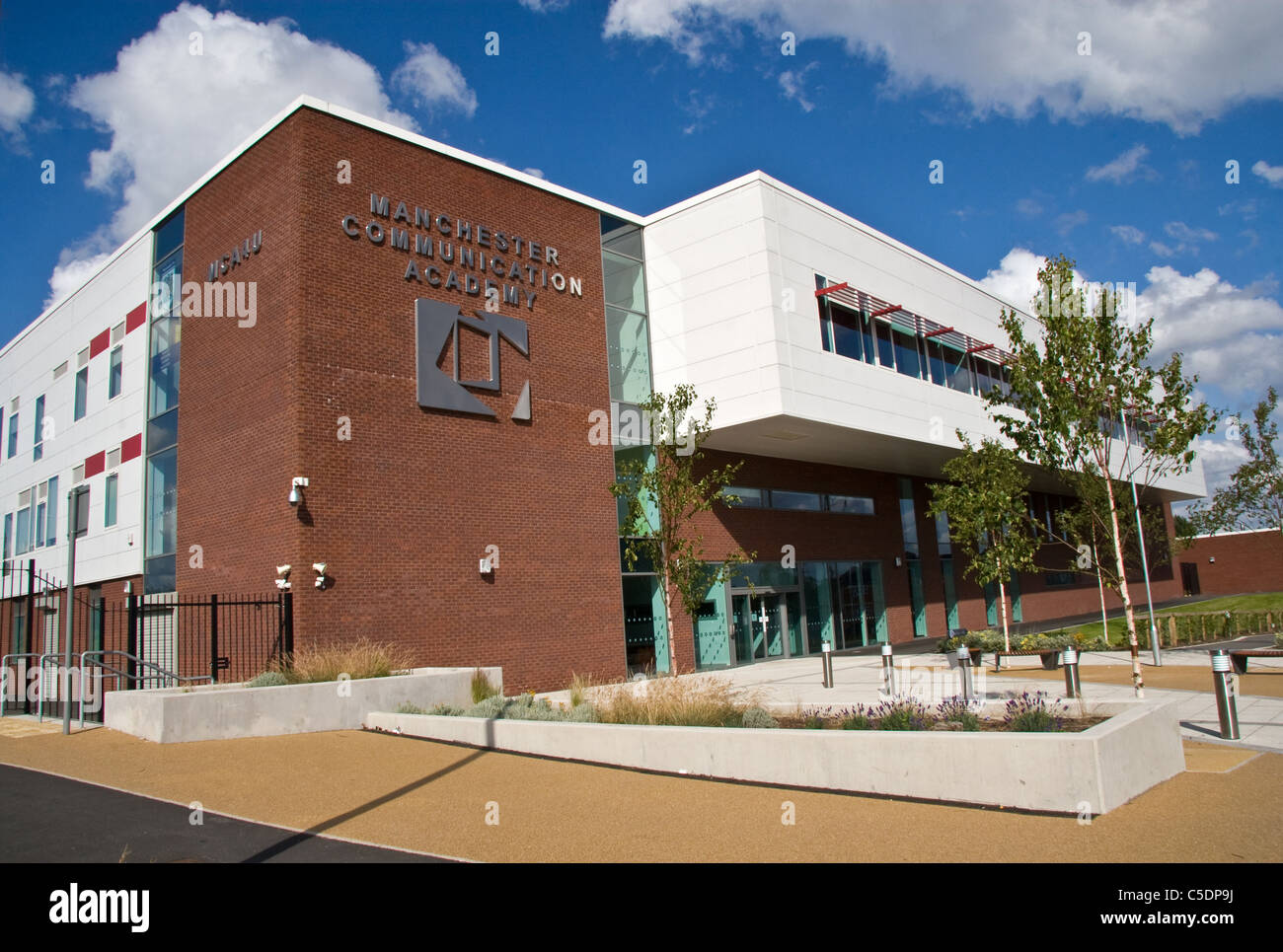 Comunicazione Manchester Academy (Partner-, BT, Manchester College, m/c City Council) Harpurhey, Manchester, Inghilterra, Regno Unito Foto Stock