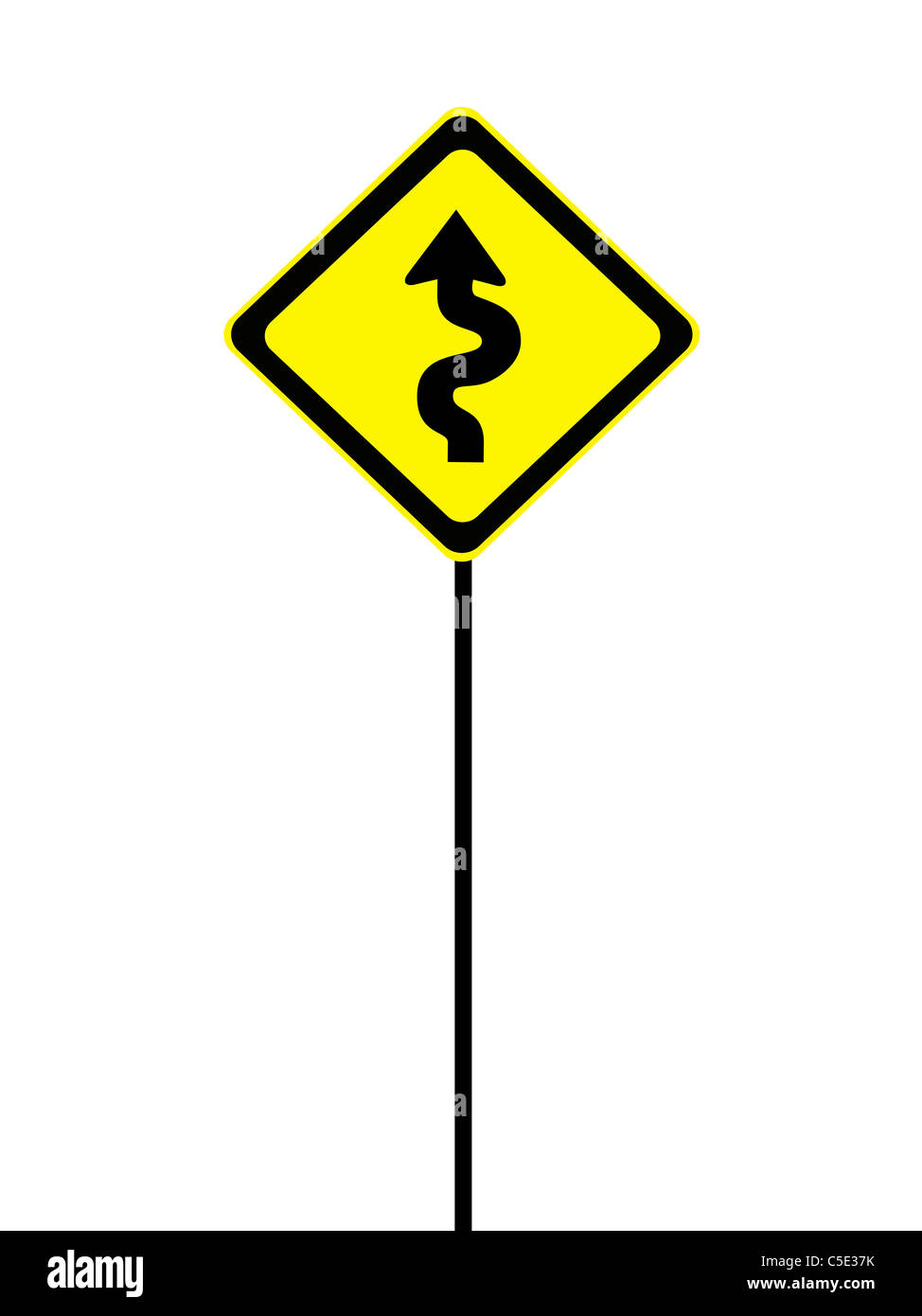 Un cartello stradale isolata contro uno sfondo bianco Foto Stock