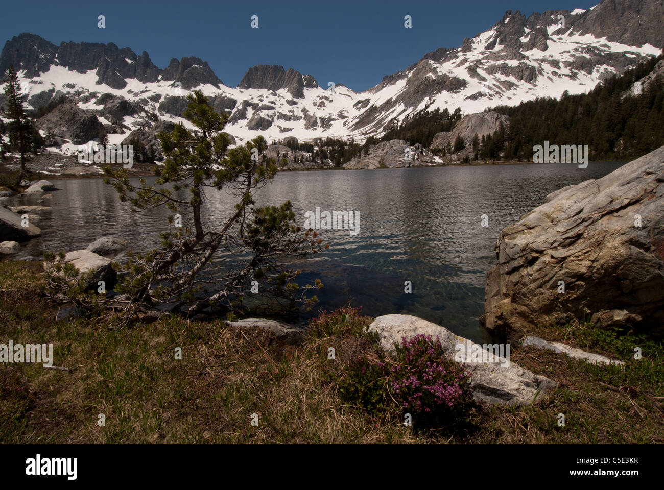 Lake Ediza, Ansel Adams Wilderness, Sierra Nevadak Cakkifornia Foto Stock