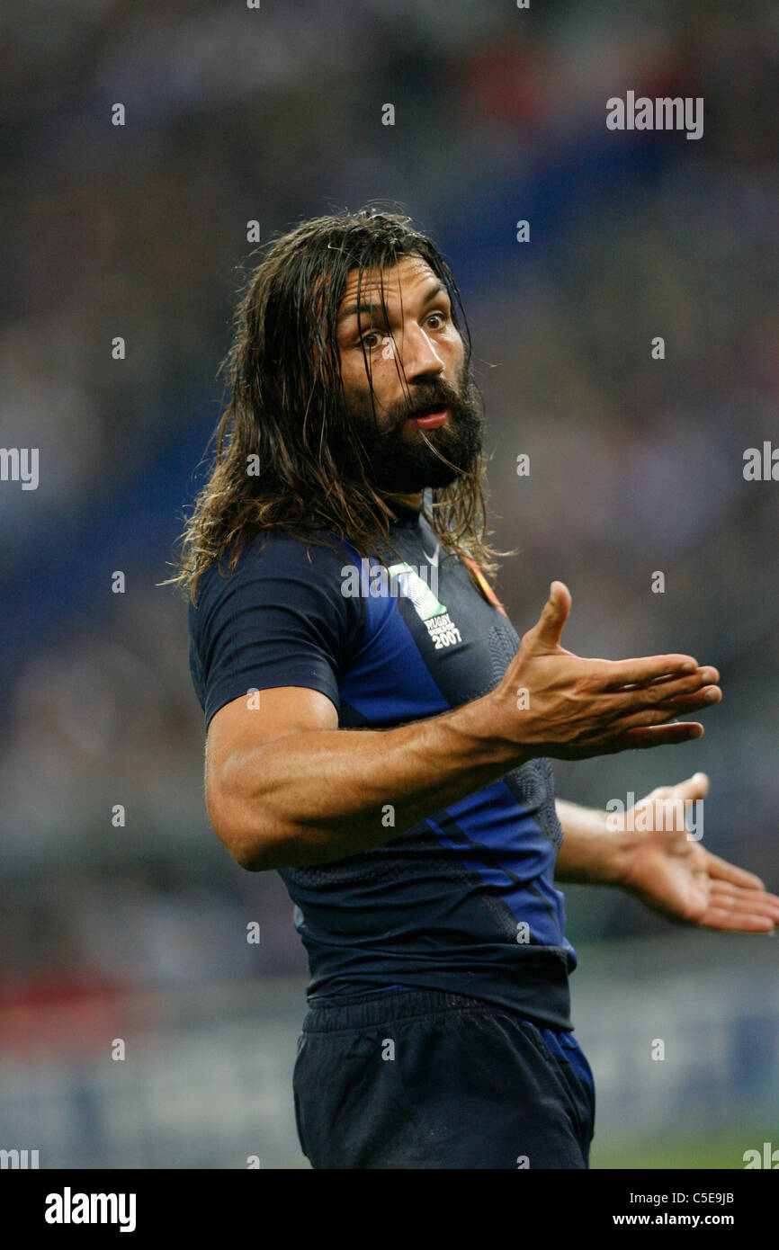 Sebastien Chabal Rugby World Cup 2007 Francia v Irlanda Stade de France  Saint Denis/ Francia 21.09.07 Foto stock - Alamy