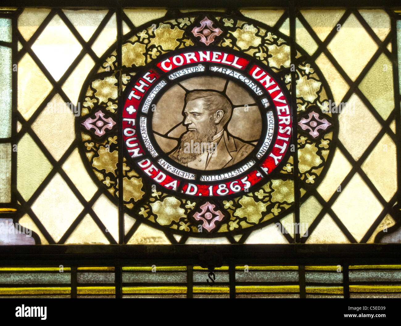 Cornell University in vetro colorato della guarnizione di tenuta del vetro Foto Stock
