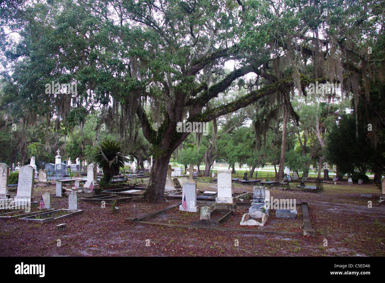 Cimitero storico in Apalachicola, Florida, Stati Uniti d'America Foto Stock