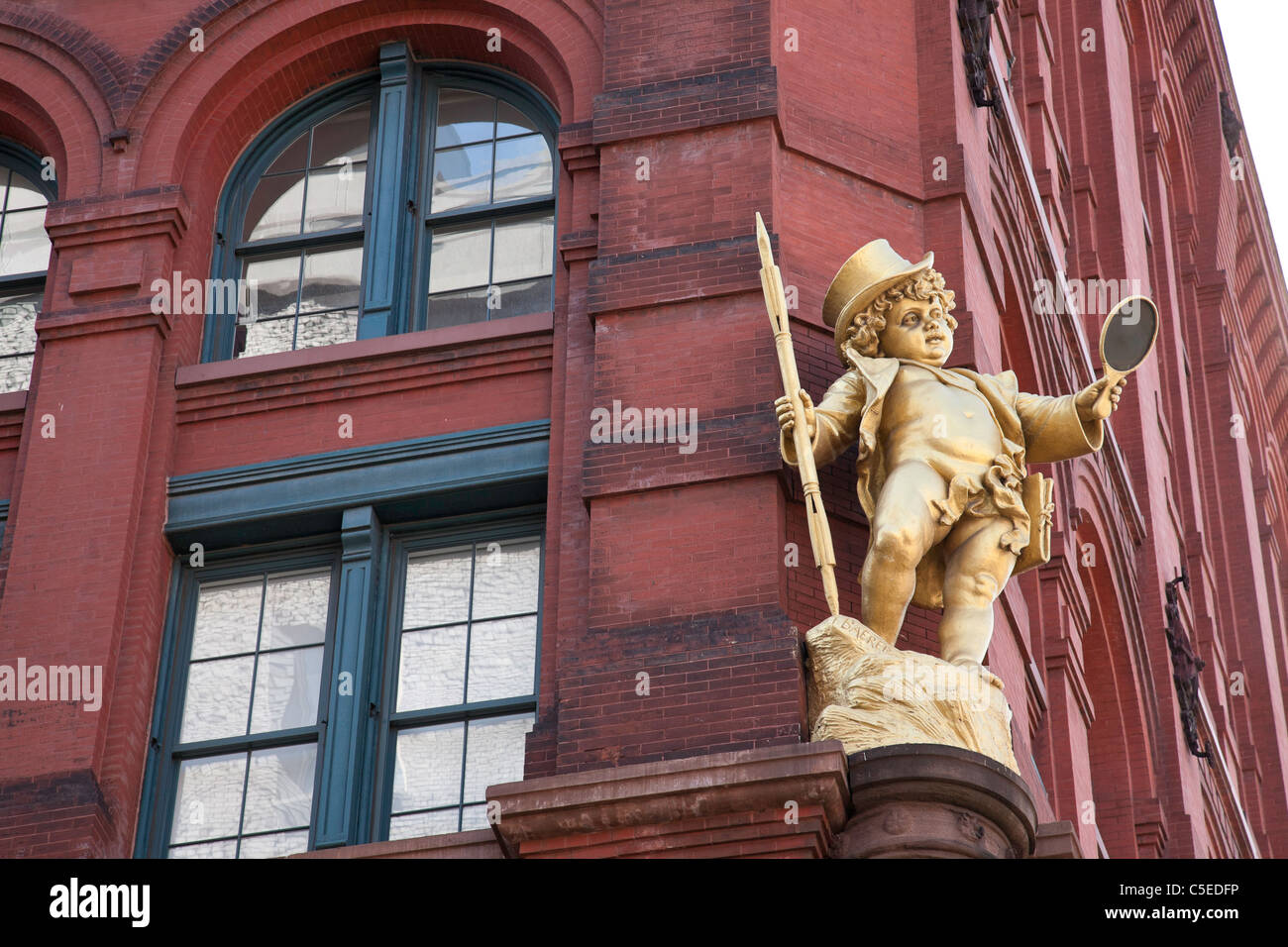 Statua di puck, il Puck Building, New York Foto Stock
