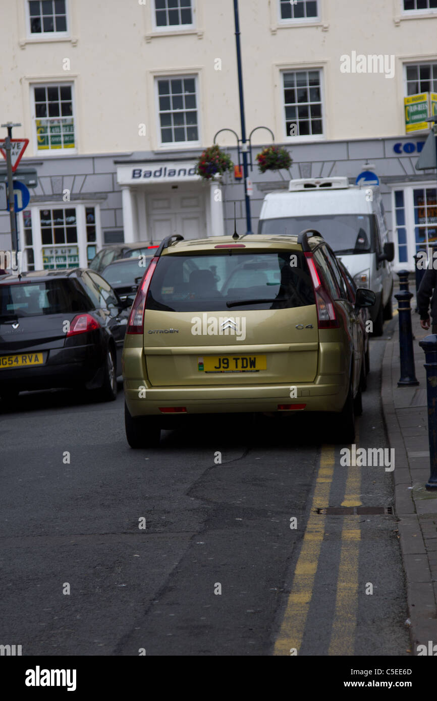 Traffico i Aberystwyth Foto Stock