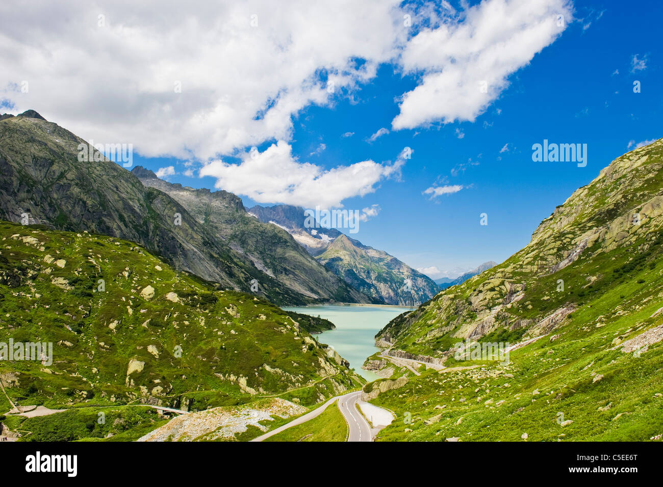 Raterichs lago Bodensee, Passo del Grimsel, Gelmerbahn, Canton Berna, Svizzera Foto Stock