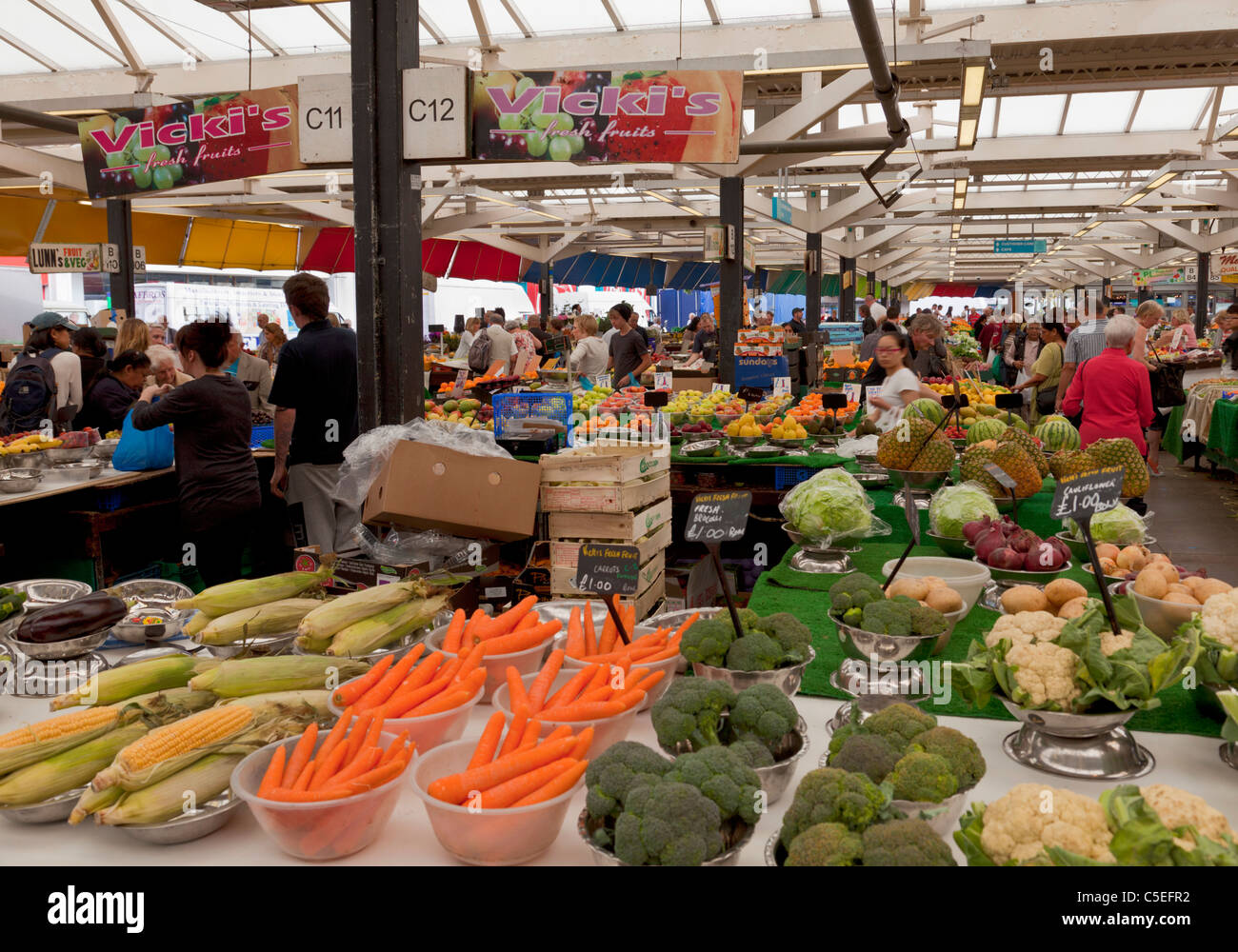 Mercato di frutta e verdura leicester East Midlands leicestershire Inghilterra gb uk eu europe Foto Stock