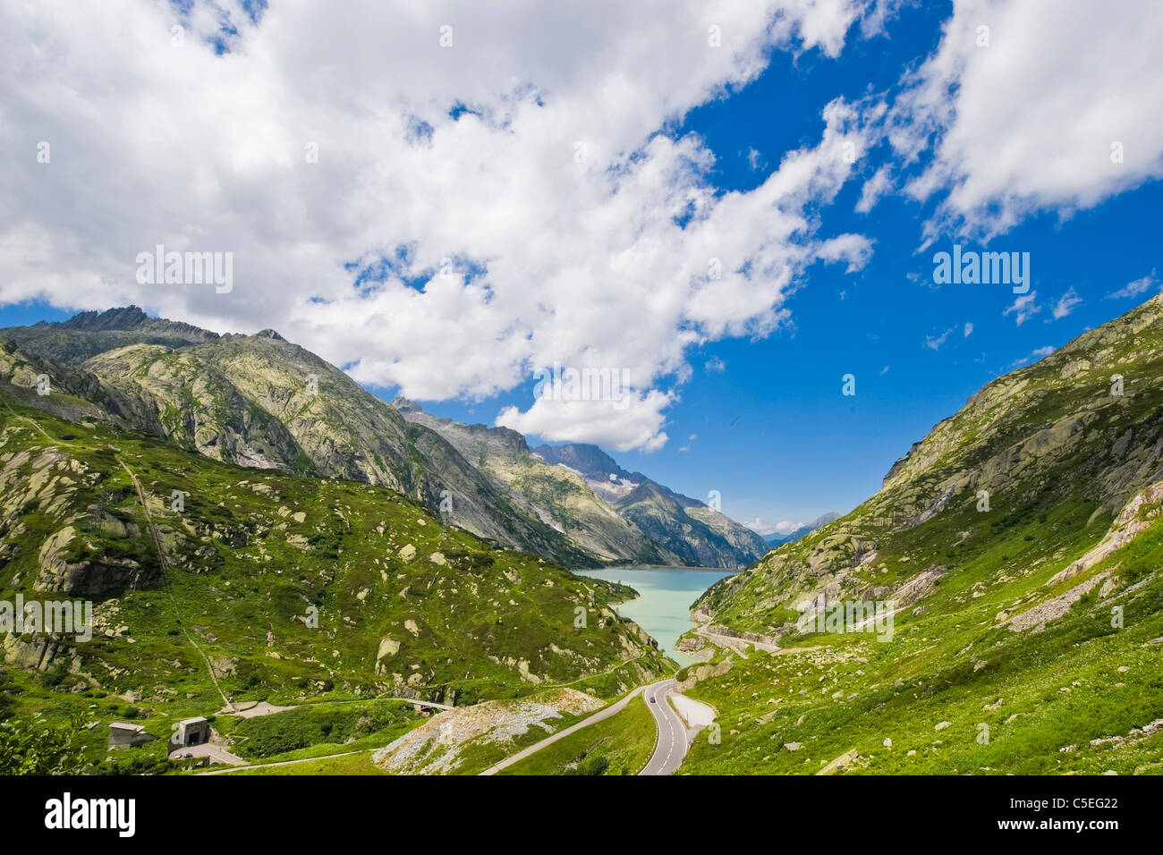 Raterichs lago Bodensee, Passo del Grimsel, Gelmerbahn, Canton Berna, Svizzera Foto Stock