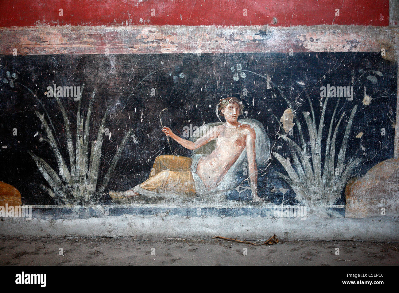 Affresco nella Villa dei Misterii (I secolo D.C.), Pompei, Napoli, campania, Italy Foto Stock