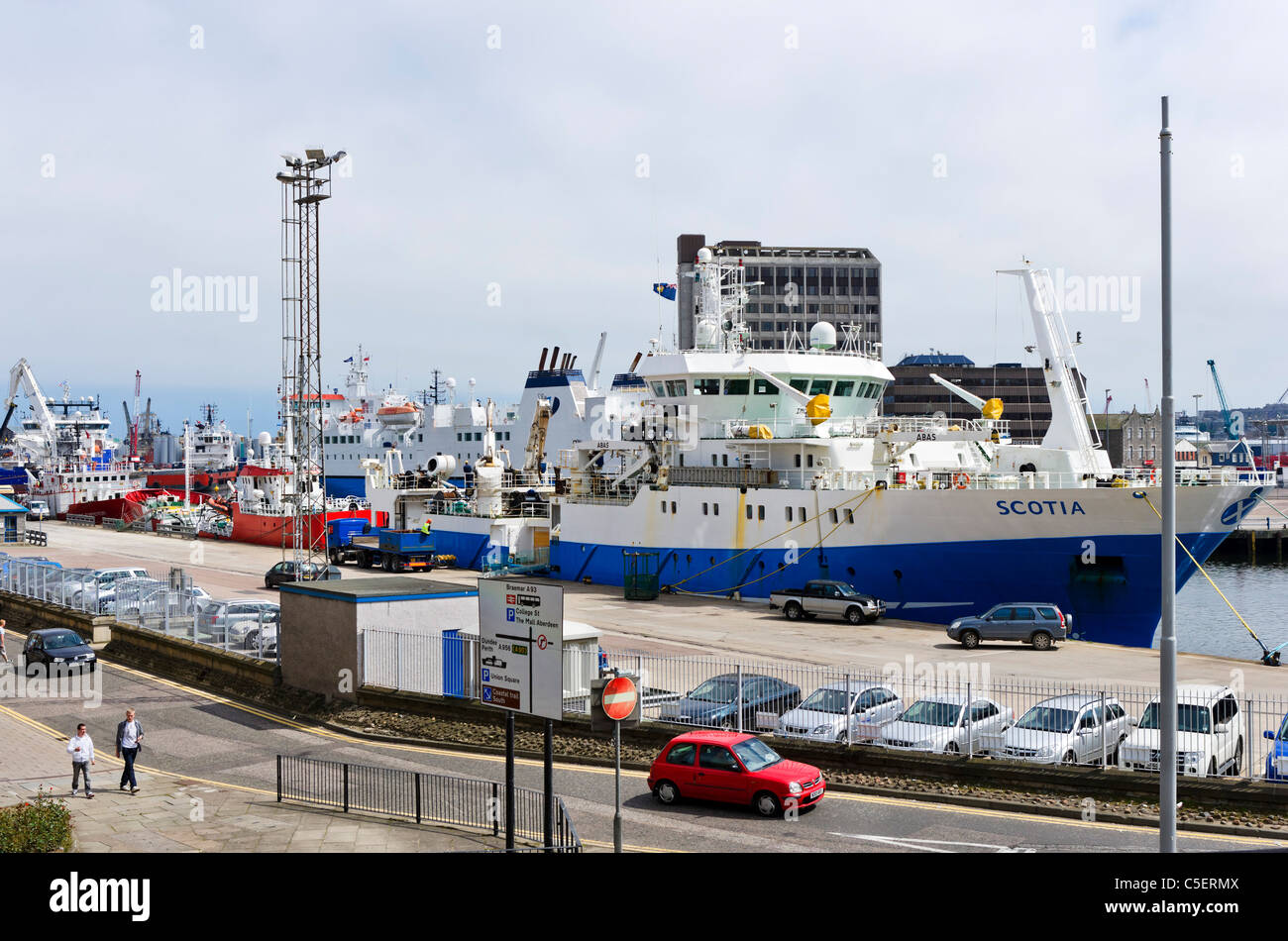 Il molo di Aberdeen, Scozia, Regno Unito Foto Stock