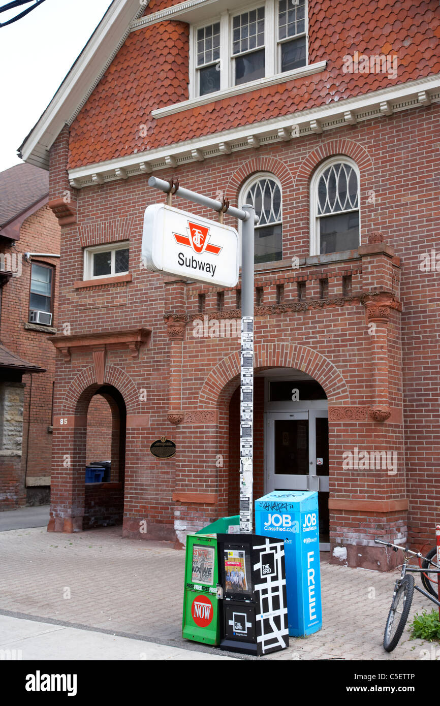 Spadina ttc stazione della metropolitana kendal ave entrata che è una casa toronto ontario canada Foto Stock