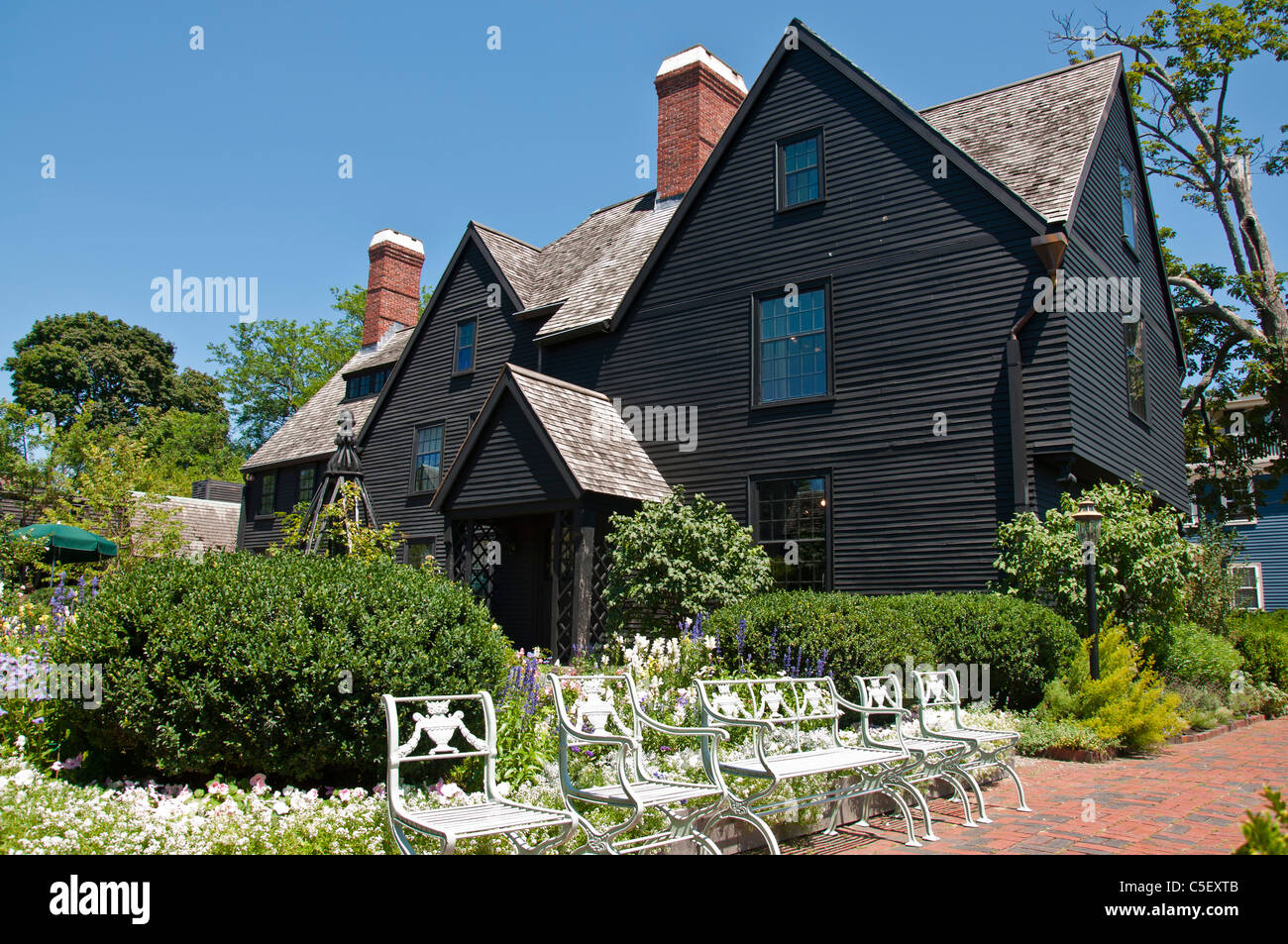 Casa di sette frontoni in Salem, MA, Stati Uniti d'America Foto Stock