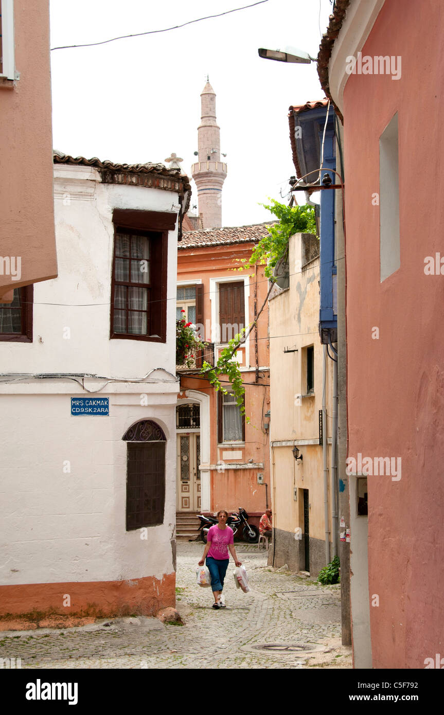 Ayavalik old town house street Turchia Bagno Turco Foto Stock