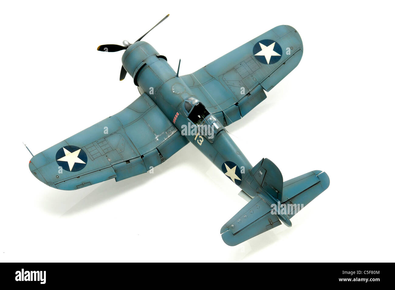 Kit di modello di WWII American fighter isolato in bianco Foto Stock