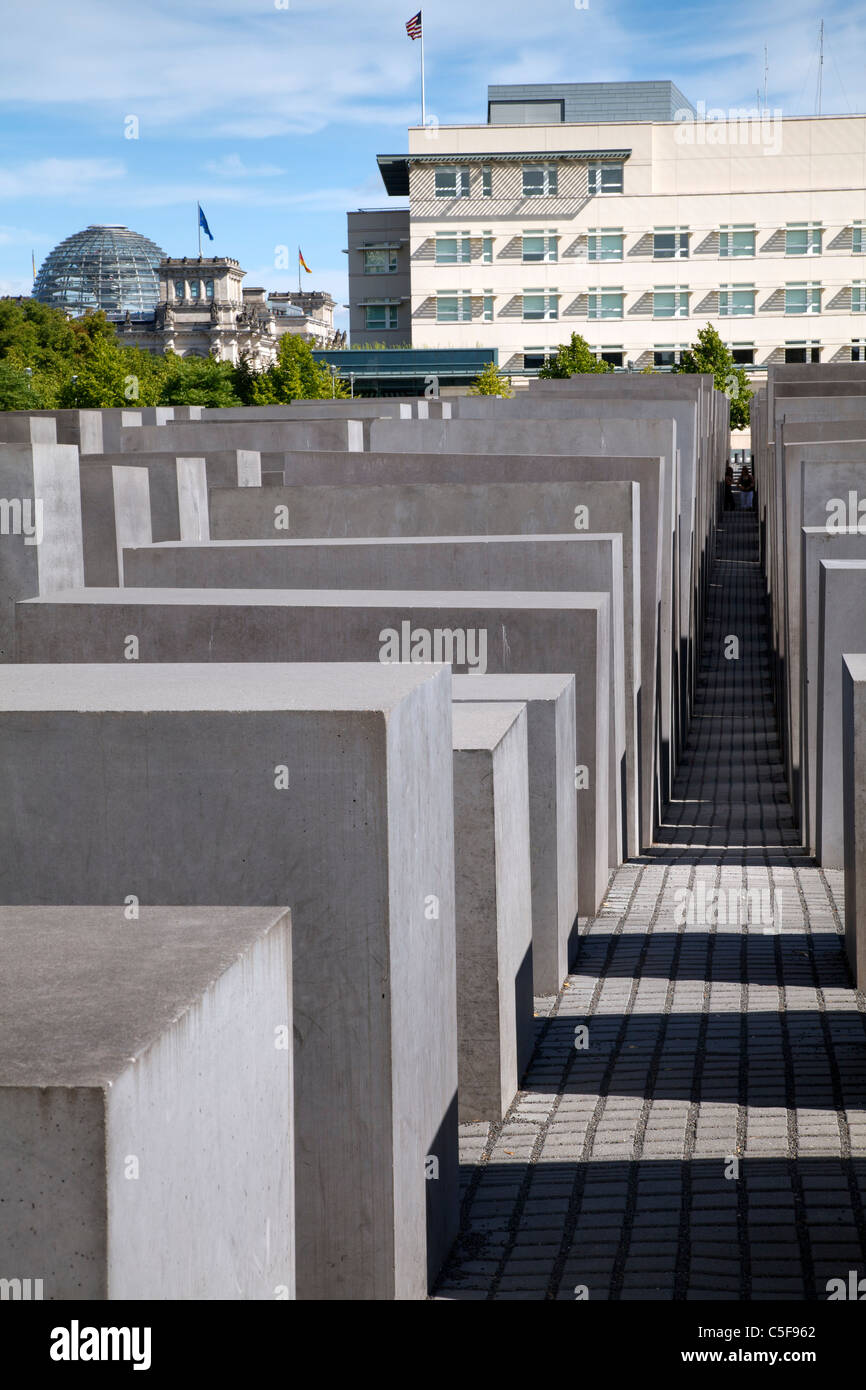 Memoriale al assassinato ebrei d'Europa, Berlino, Germania Foto Stock