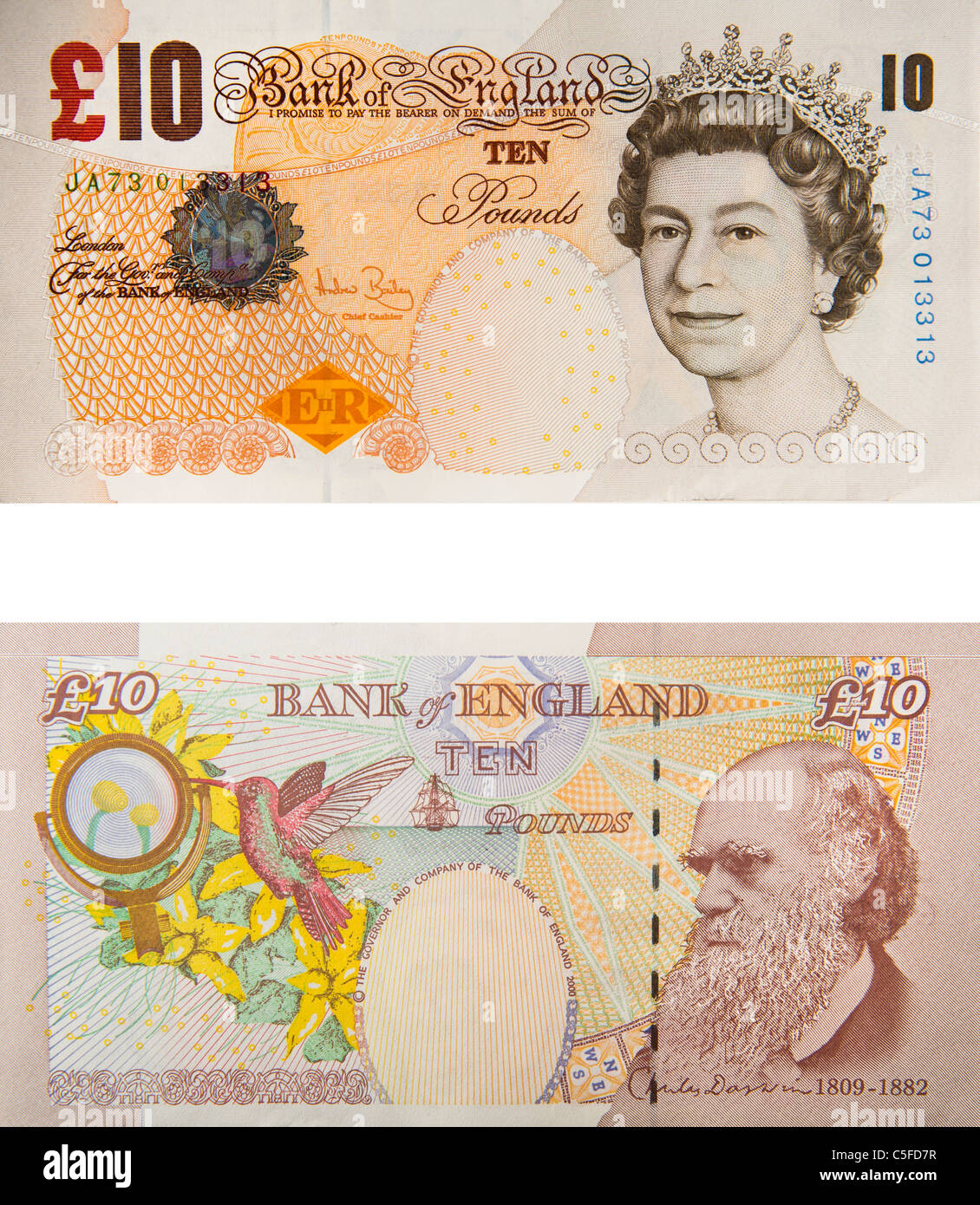 10 dieci Pound sterling nota Foto Stock