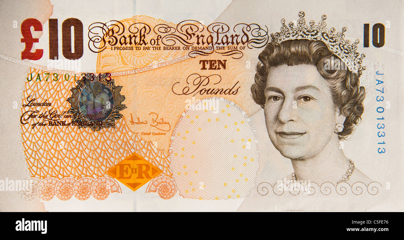 10 dieci lira sterlina nota Foto Stock