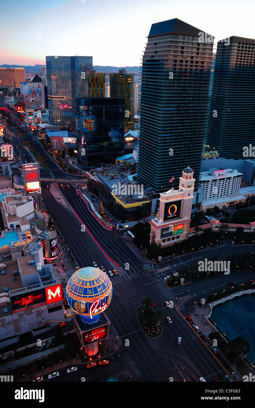 Città urbana street view. Strip di Las Vegas, Nevada. Foto Stock