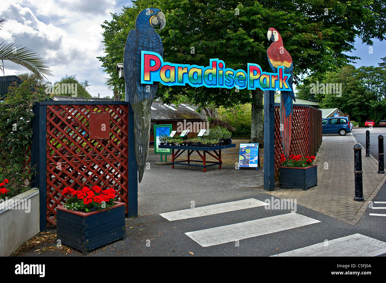 L'ingresso al Parco Paradiso in Cornovaglia. Foto Stock