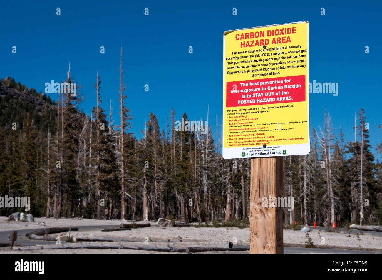 Il biossido di carbonio segno di pericolo Foto Stock
