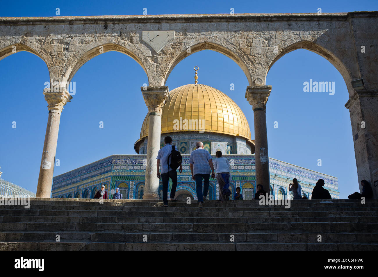 Cupola della roccia sul Monte del Tempio. Gerusalemme, Israele. 20/07/2011. Foto Stock