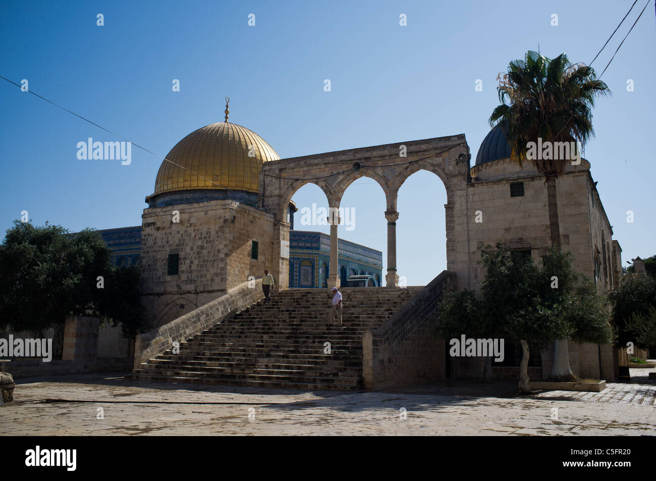 Cupola della roccia sul Monte del Tempio. Gerusalemme, Israele. 20/07/2011. Foto Stock