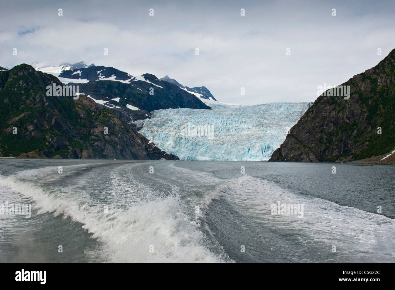 Aialik Glacier, un tidewater ghiacciaio nel Parco nazionale di Kenai Fjords in Alaska. Foto Stock