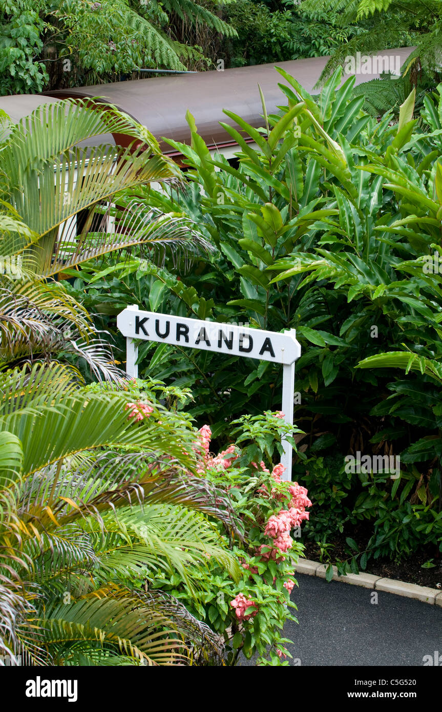 Kuranda Scenic Railway Station negli alpeggi a nord di Cairns, Queensland, Australia Foto Stock