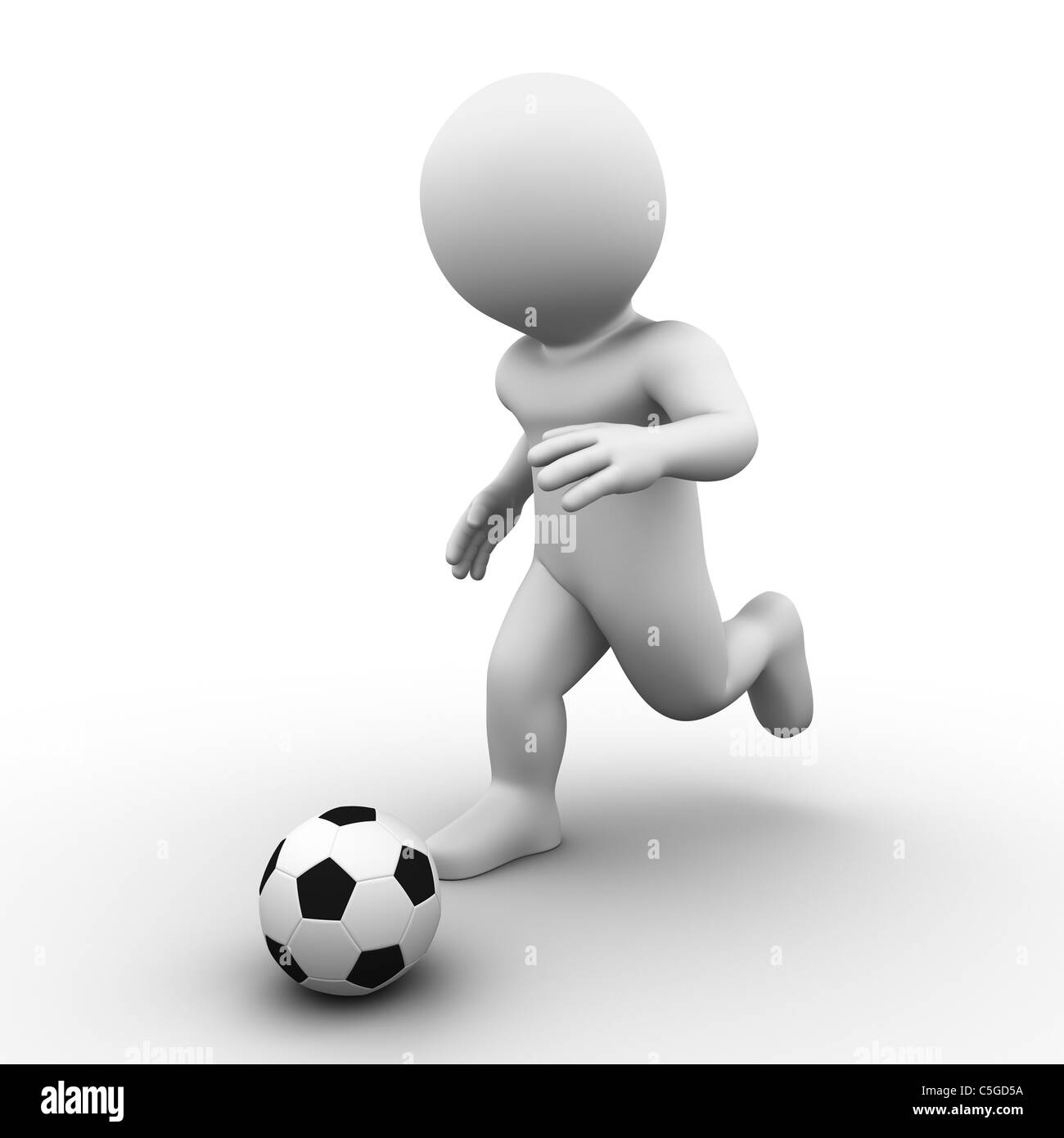 Bobby è giocare a calcio con un calcio standard. Foto Stock