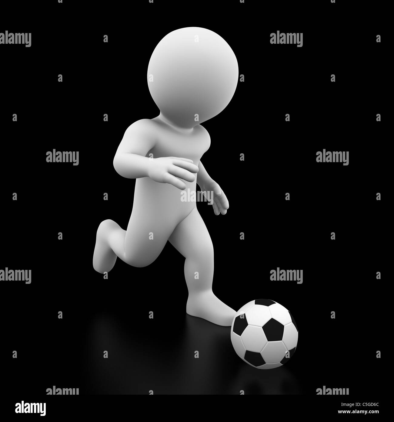 Bobby è giocare a calcio con un calcio standard Foto Stock