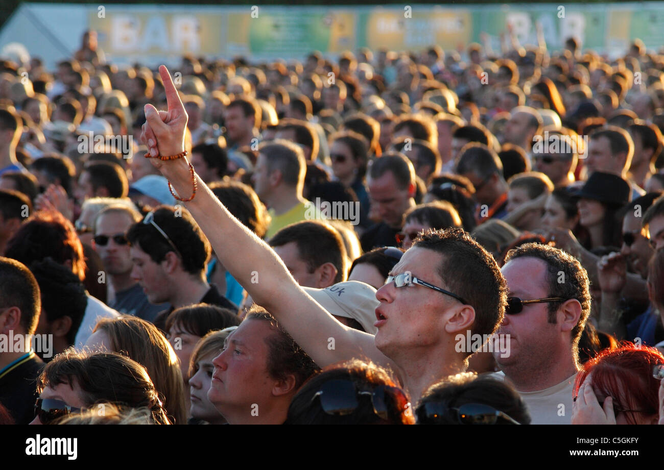 Ventole a un concerto rock. Foto Stock
