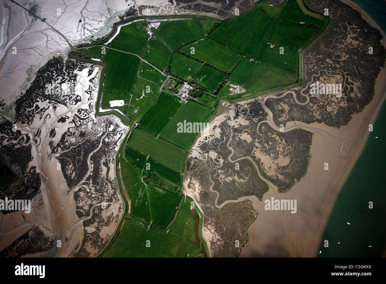 Vista aerea della costa orientale dell'Inghilterra Foto Stock