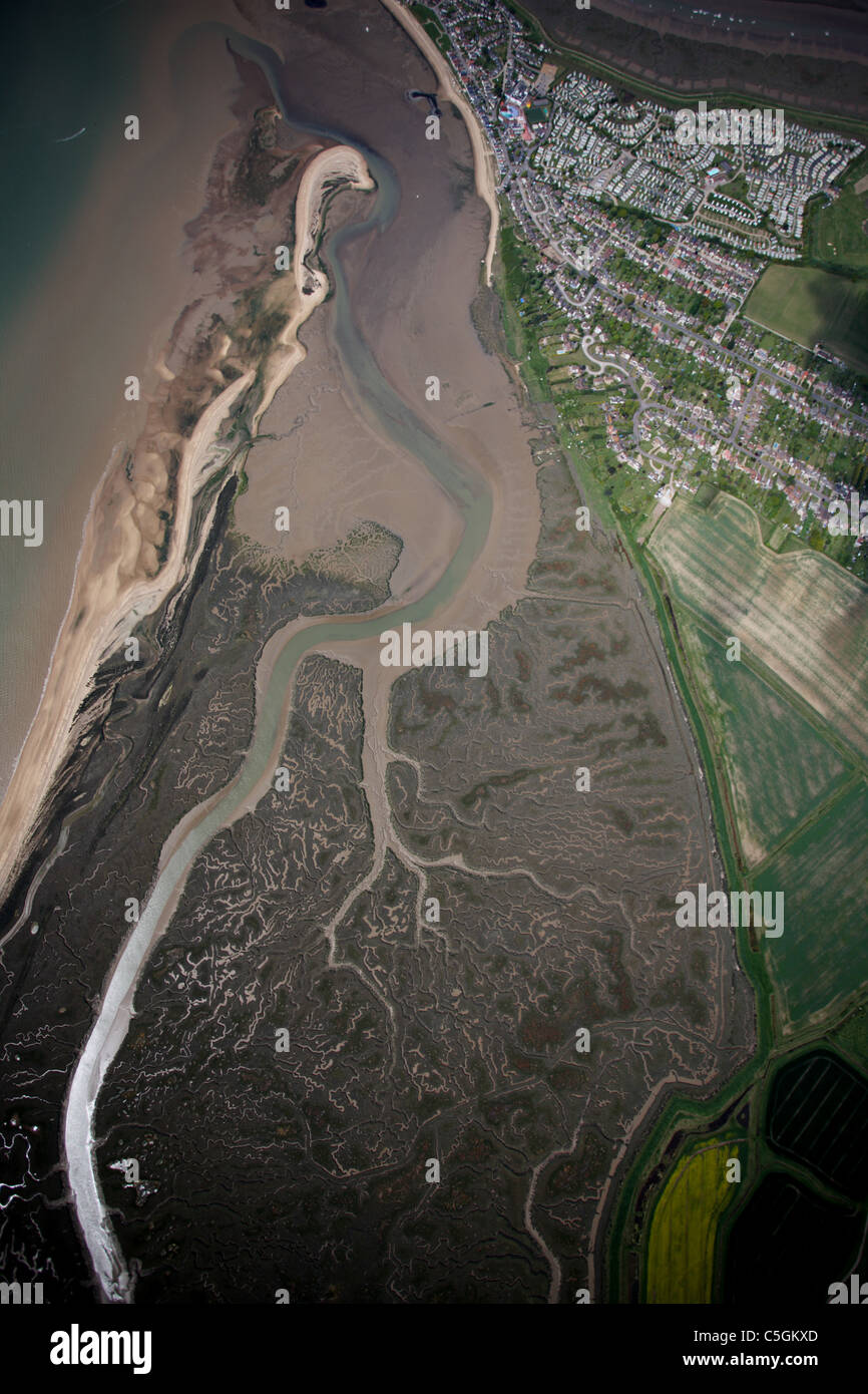 Vista aerea della costa orientale dell'Inghilterra Foto Stock