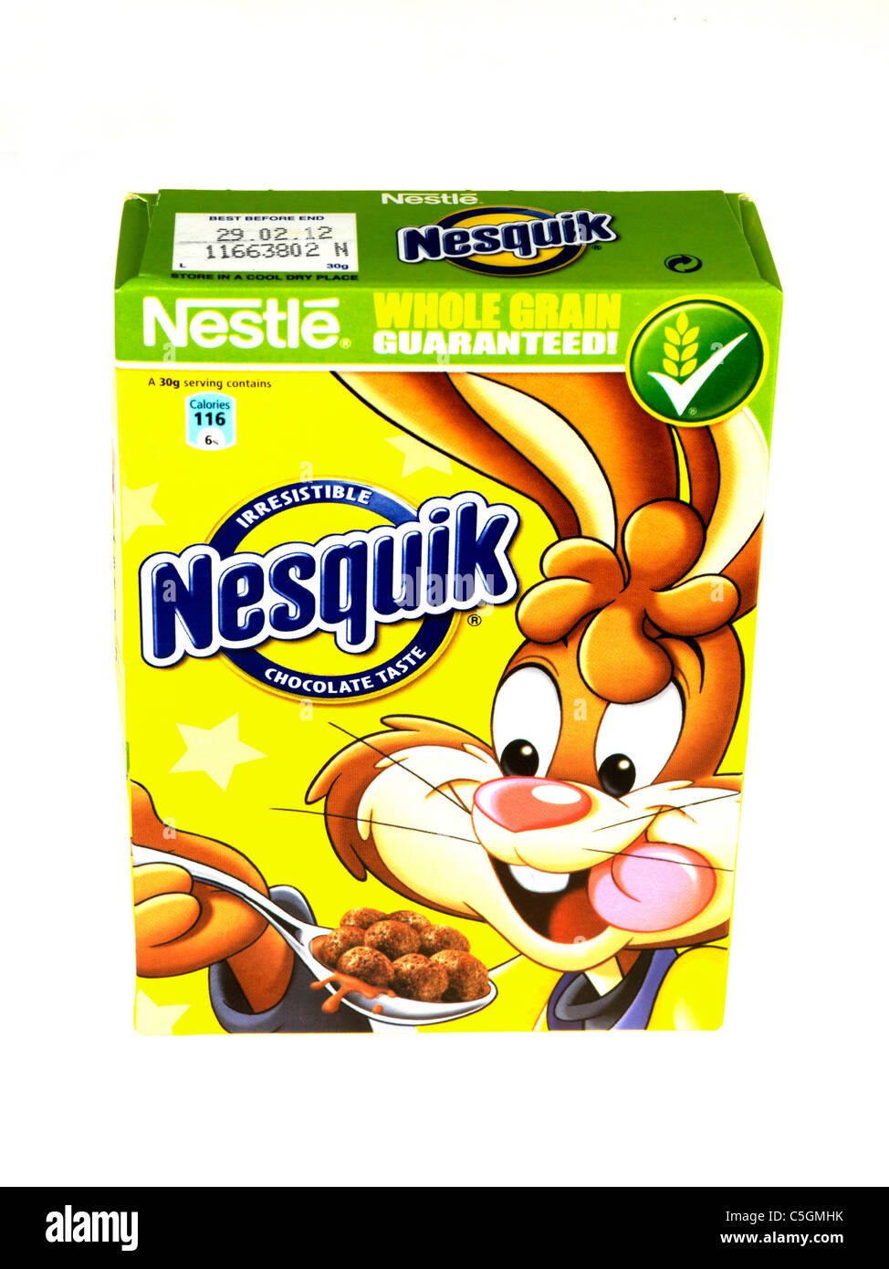 Confezione di nesquik cereali da prima colazione Foto Stock