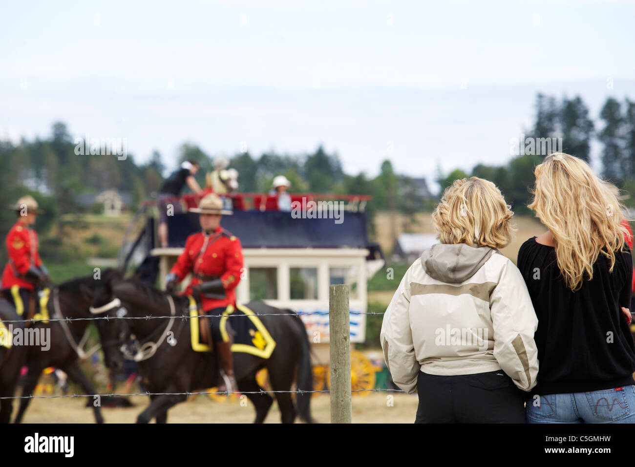 RCMP Musical Ride in Saanich, Isola di Vancouver, BC Canada Foto Stock