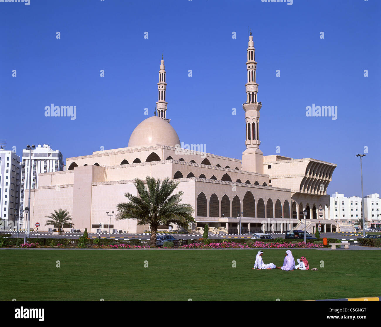 King Faisal Moschea, Al Rolla Square, Sharjah Emirati Arabi Uniti Foto Stock