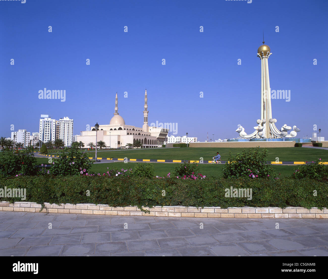 King Faisal Moschea, Al Rolla Square, Sharjah Emirati Arabi Uniti Foto Stock