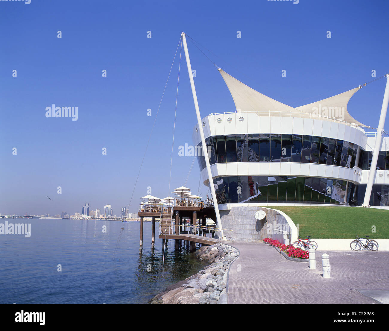 Torrente di Dubai Marina, Dubai Creek di Dubai, Emirati Arabi Uniti Foto Stock